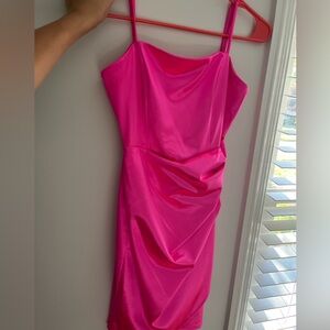 Emerald coast- pink silk dress, size small. Worn once for dance